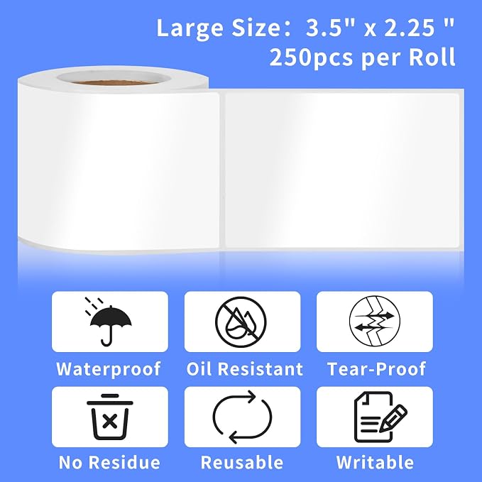 250pcs 3.5 x 2.25 Inch Blank Name Tag Stickers - Image 3