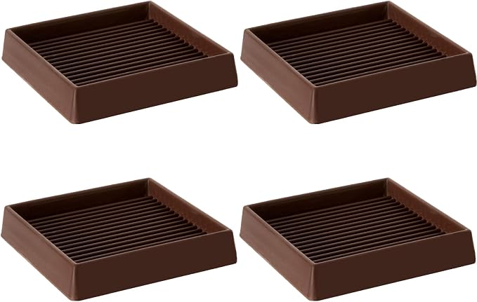 VOCOMO 4X4 Rubber Caster Cups, Non Slip Furniture Pads, Anti-Slip Gripper by VOCOMO