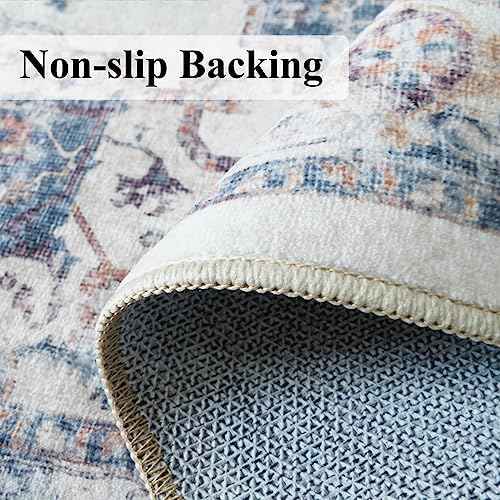 Hallway Washable Runner Rug - 2x6 Kitchen Rugs Entryway Rug Runner Vintage Soft Floor Mat Non Slip Indoor Farmhouse Carpet for Bathroom Living Room Bedroom (2 X 6, Brick)