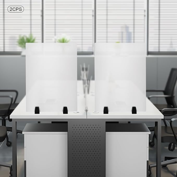 2 Pack Desk Privacy Panels & Dividers, 24 * 18" Frosted Acrylic Desk Partition - Image 9