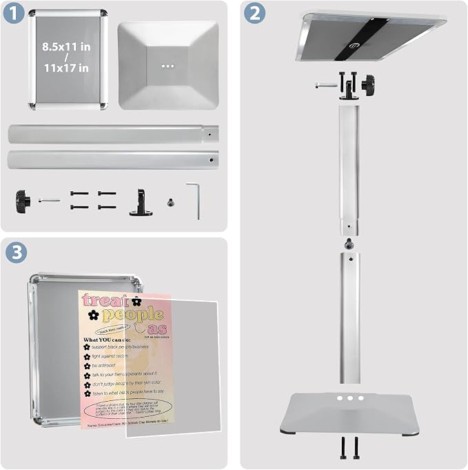 STANDNEE Heavy-duty Poster Stand Holder 11"x 17" Pedestal Floor Standing Sign - Image 9