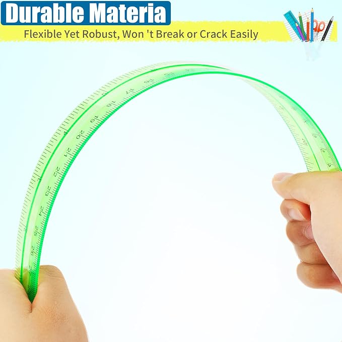 504 Pcs Rulers Bulk, 12 Inch Plastic Assorted Color Clear Rulers - Image 4