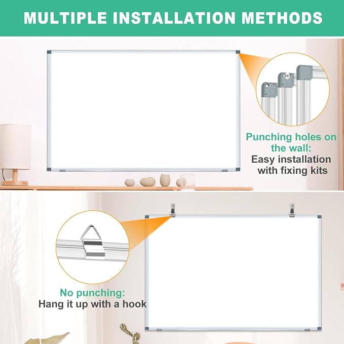 H-Qprobd 3' x 2' Whiteboard Dry Erase White Board - Image 3