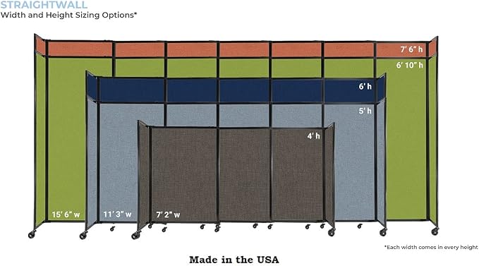 Versare Straightwall Sliding Portable Wall Partition | Freestanding Office - Image 2