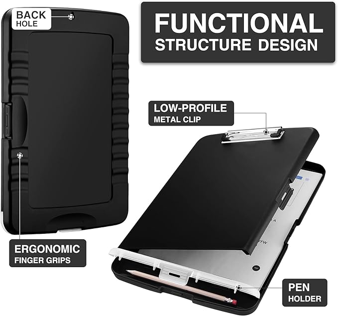 Sooez Clipboard with Storage, High Capacity Nursing Clip Board 8.5 x 11 with - Image 2