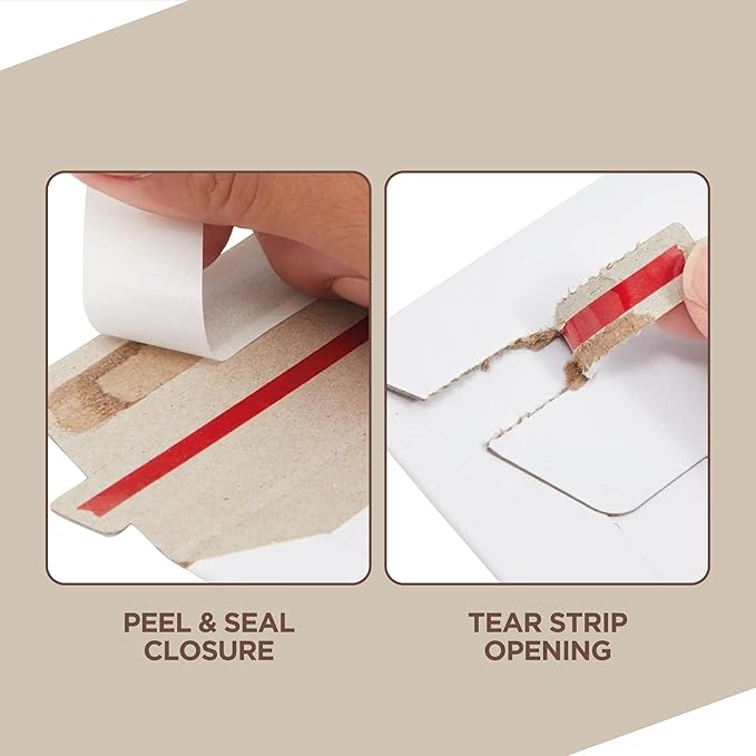 50 Pack 9.75x12.5 Inches Rigid Mailers – Self Adhesive White Cardboard Mailers - Image 4