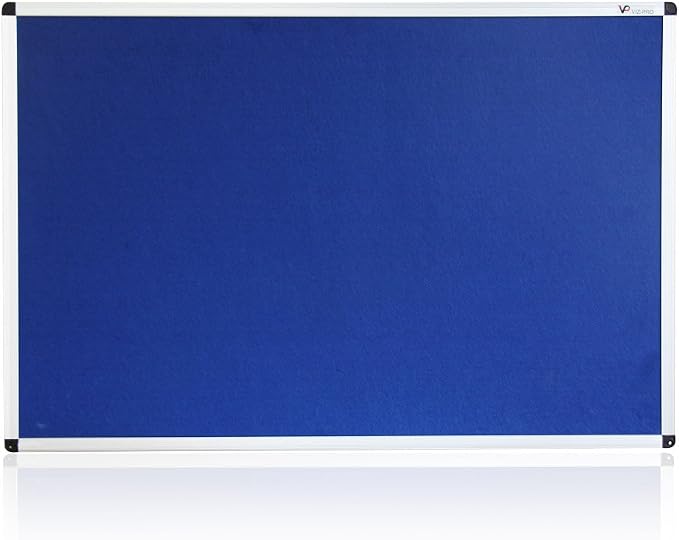 VIZ-PRO Notice Board Felt Blue, 48 X 36 Inches - Image 2