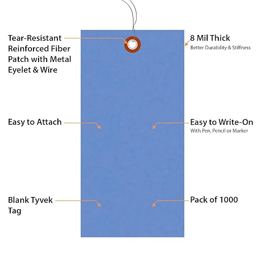 SmartSign 6.25 x 3.125 inch “Blue” Blank Tyvek Shipping Tags - Image 4
