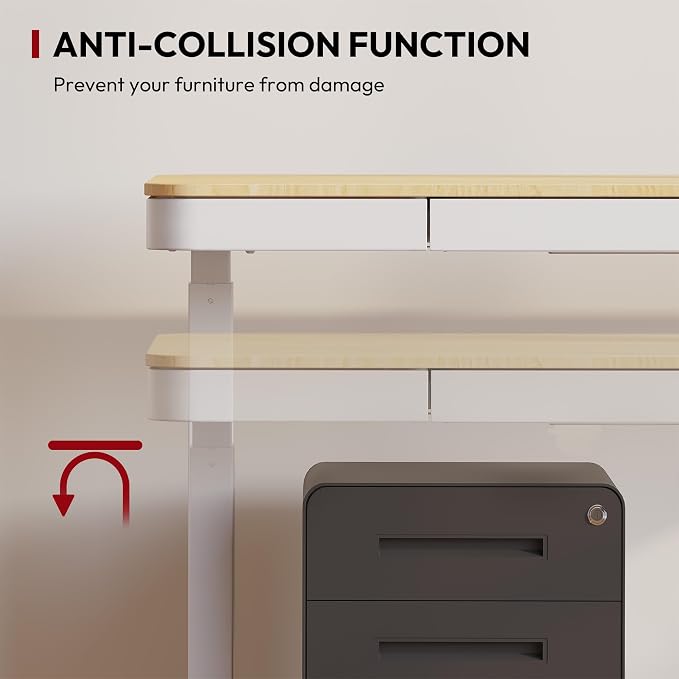 SANODESK Standing Desk with Drawer, Electric Height Adjustable Home Office Desk - Image 7