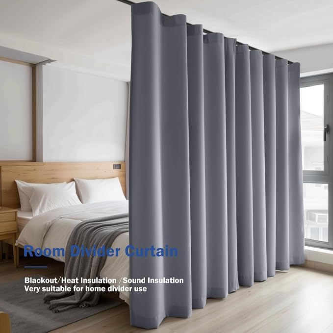 Cbsroro Room Divider Blackout Curtain Track Curtains Wall Dividers Panels Screen - Image 6