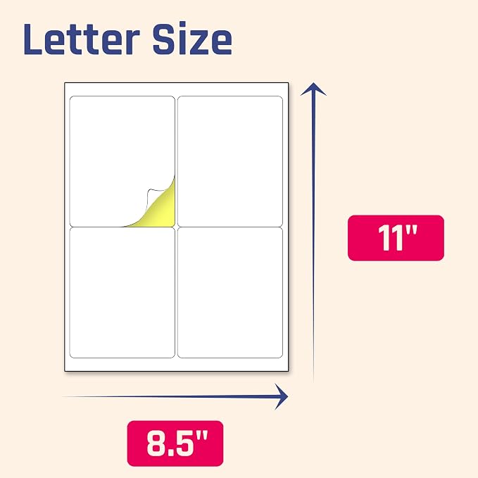 200 Sheets, Large White Labels Stickers - Image 3