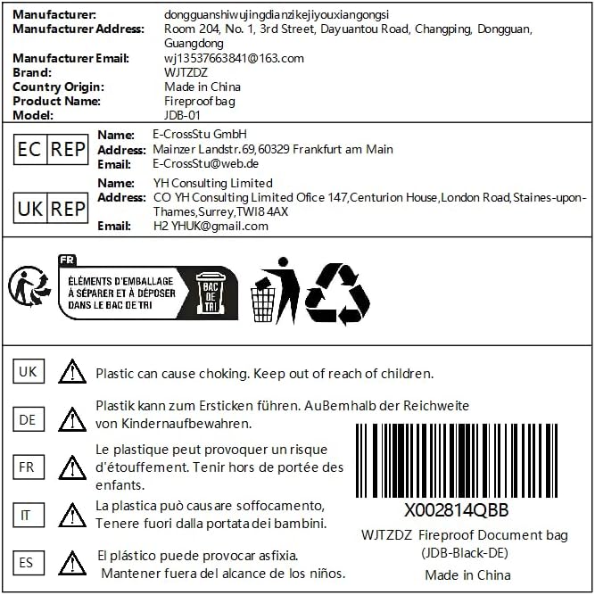 WJTZDZ 6500°F Large Fireproof and Waterproof Document Bag - Image 7