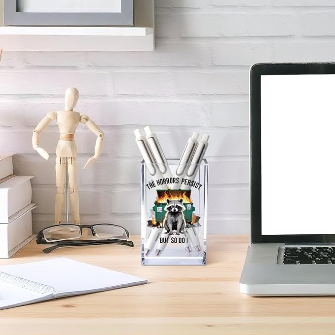 Vgrti The Horrors Persist But So Do I Acrylic Cosmetic Pencil Pen Holder Cup - Image 4