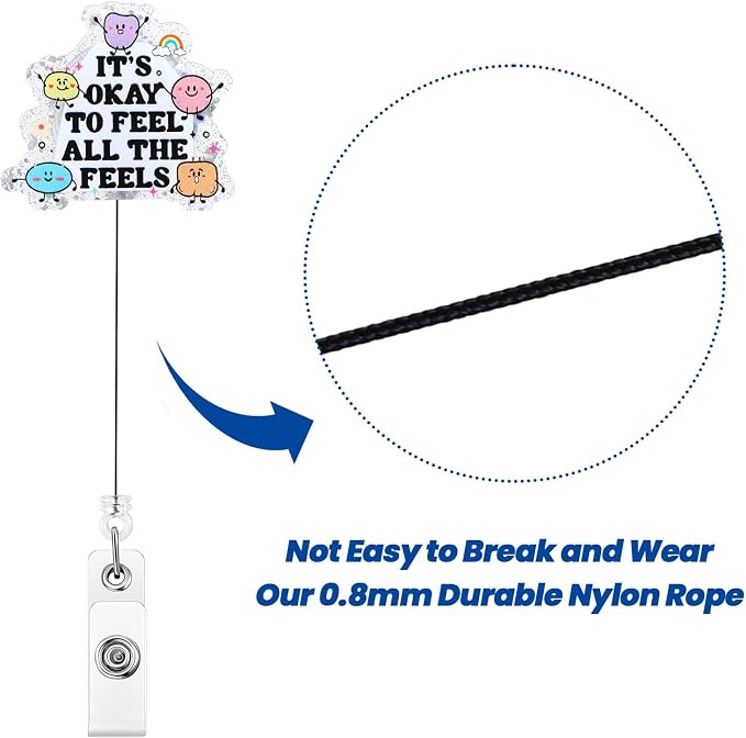 It's Okay to Feel All The Feels Funny Nurse Badge Reel, Cute Inspirational - Image 5