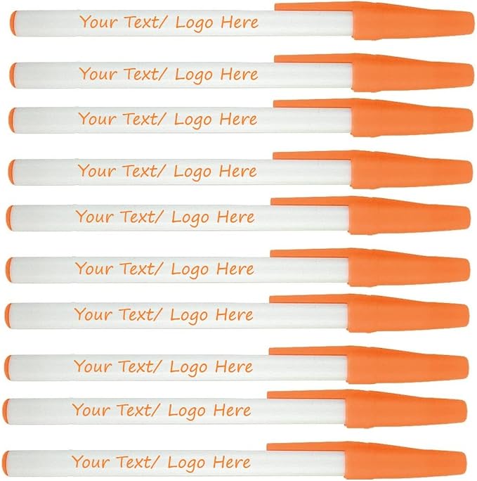 Personalized Stick Pens With your Custom Logo or Text-500 Pack Bulk-for by Sypen