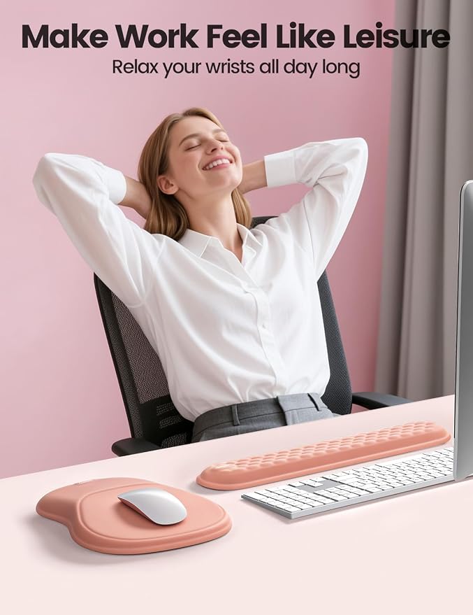 Meatanty Keyboard and Mouse Wrist Rest Set, Ergonomic Wrist Pad Support - Image 4