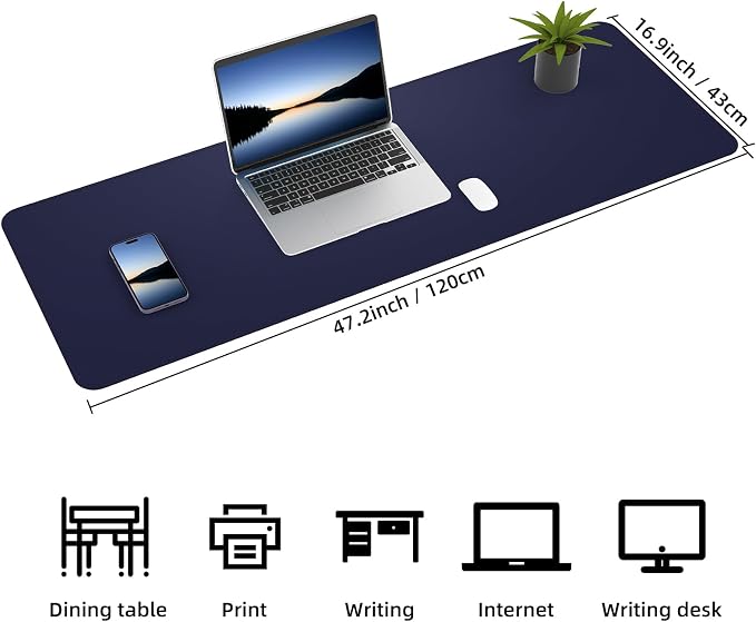 Leather Desk pad Protector, Large Desk mat - Image 3