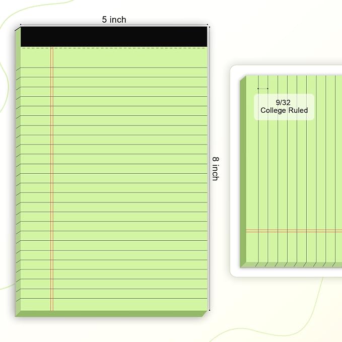 AILZFEI 6pcs Small Note Pad 5x8 College Ruled Green Legal Pads Paper Notepads 6 - Image 2