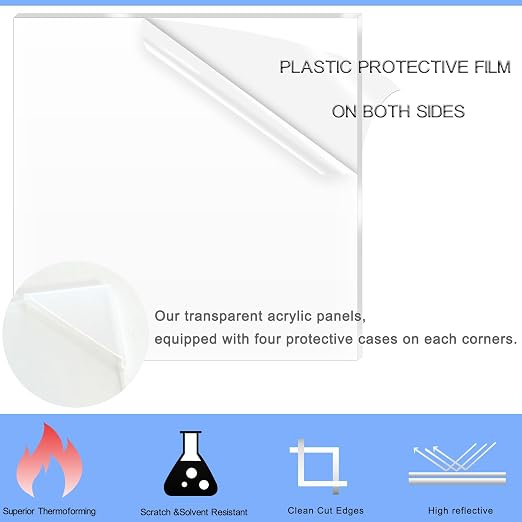 2 Pack 12x24 Inch Acrylic Sheet 1/8" Thick, Cast Acrylic Sheet, - Image 3
