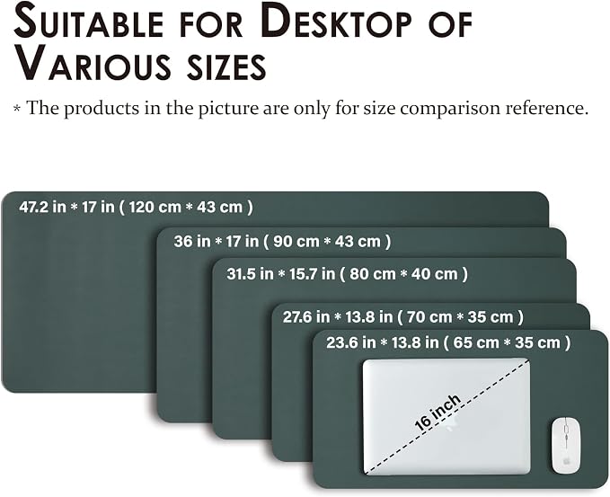 Large Desk Mat - 47.2"x 17" Non-Slip PU Desk Pad - Image 5