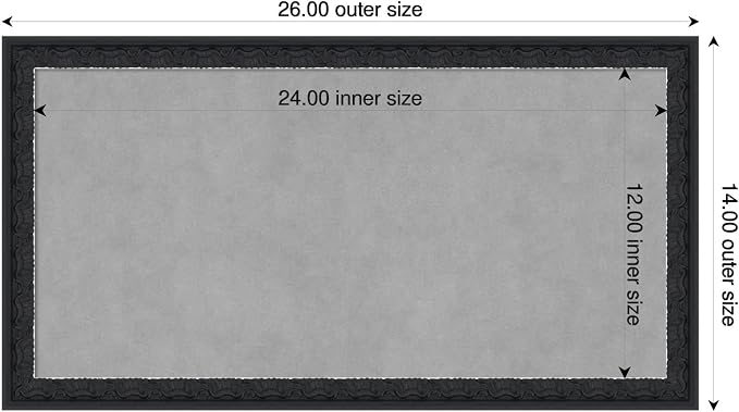 Amanti Art Black Framed Magnetic Board 14x26 Small Vision Board - Image 2