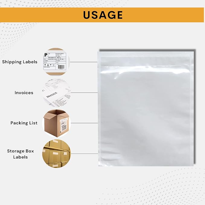 200 Pack 7"x10" Shipping Label Sleeves – Clear Self-Adhesive Packing Slip - Image 7