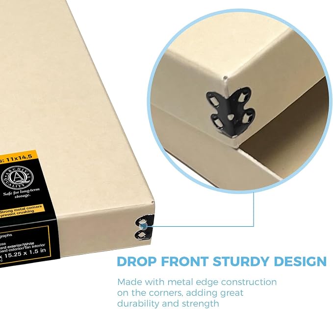 Lineco Museum Archival Storage Box, 11.75x15.25x1.5 in. Drop Front Design. - Image 5