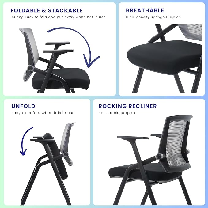 BLANEDUO, 2 Pack Stackable Conference Room Chairs - Image 4