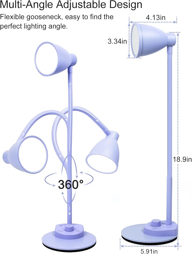 BOHON LED Desk Lamp with USB Charging Port, 3 Color Modes Fully Dimmable - Image 7