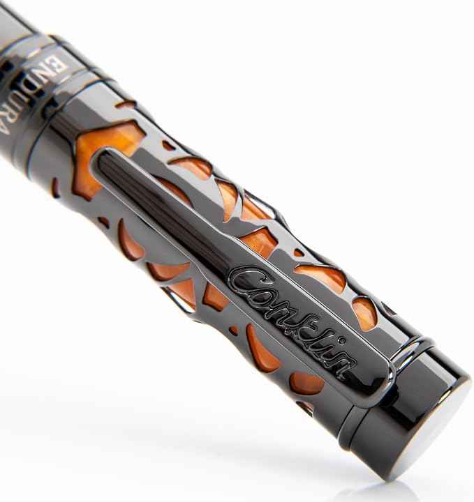 Conklin Endura Deco Crest Fountain Pen in Orange