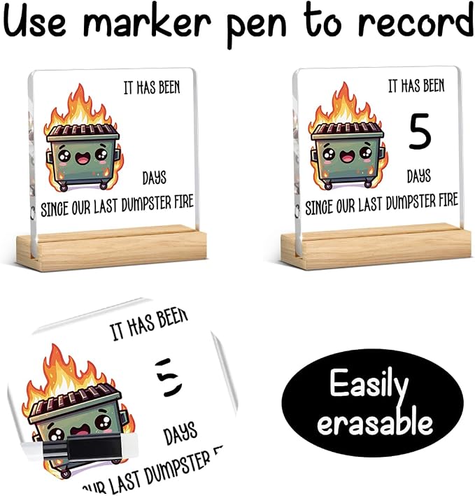 Funny Dumpster Fire Office Desk Decor, Dumpster Fire Desk Accessories Gifts - Image 2
