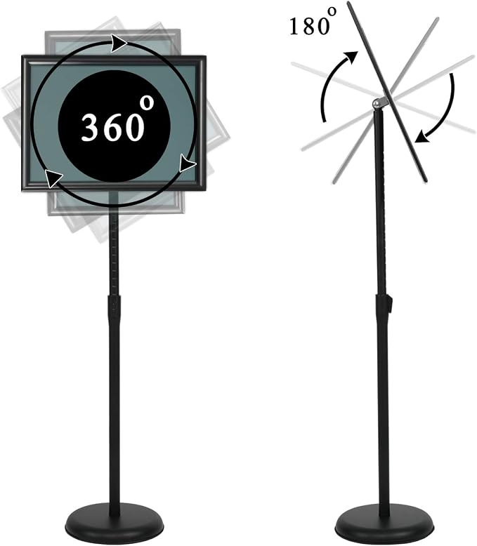 VAIIGO 8.5 x 11 Inch Adjustable Pedestal Sign Poster Stand, Heavy Duty Floor - Image 2