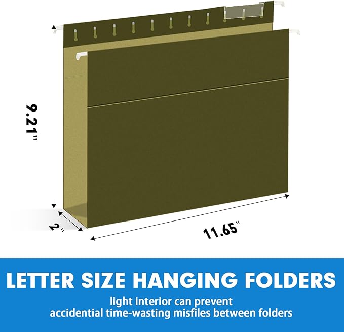 Extra Capacity Hanging File Folders, RAZCC 30 Pack Letter Size Reinforced - Image 2