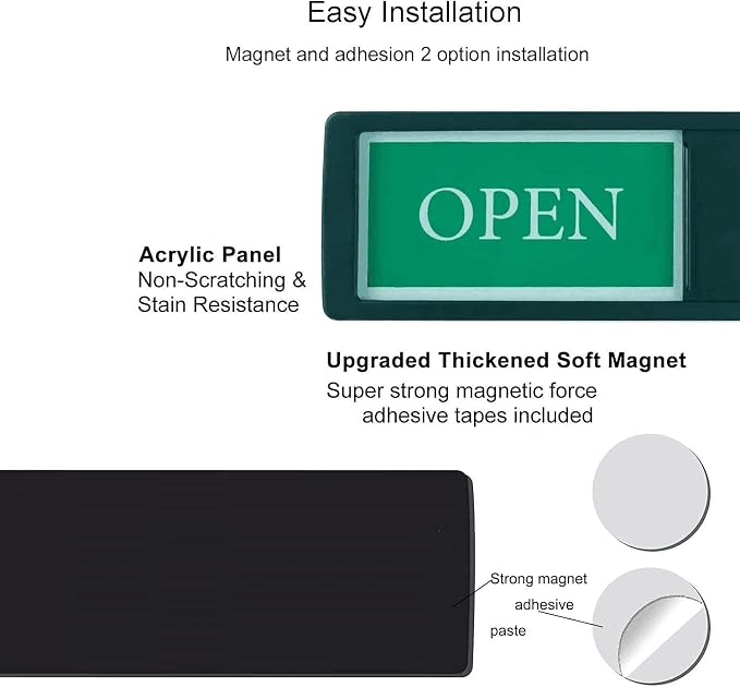 Open Closed Sign for Business Door, Open Signs privacy Slide Door Sign - Image 4