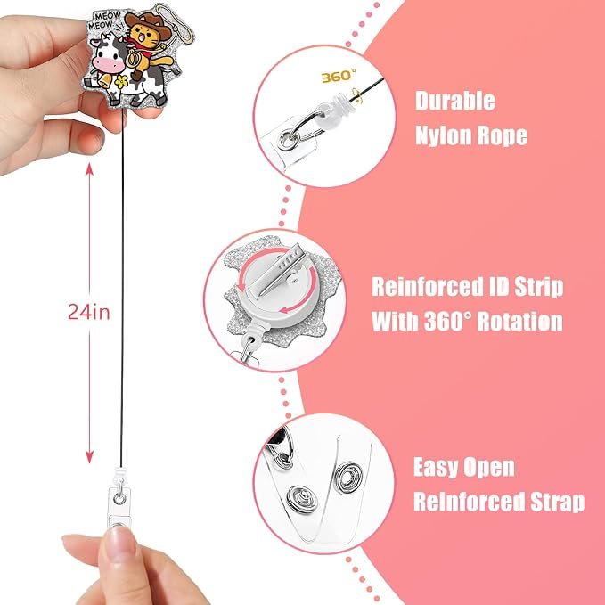 Aoryalps Meow Meow Retractable Badge Reel Holder Retractable - Image 5