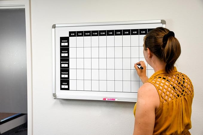 Work Week Dry-Erase Scheduling Whiteboard 36" x 24" - Image 4