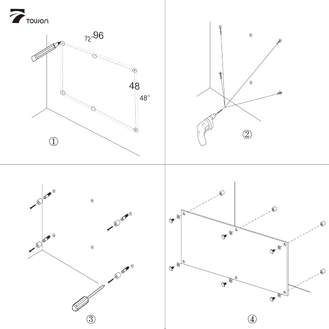 TOWON 6 x 4ft Glass Whiteboard Wall, Big Glass Dry Erase Board - Image 4