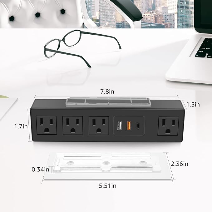 HHSOET Under Desk Power Strip - Image 2
