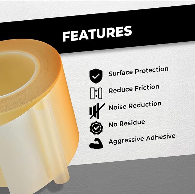 WOD SPT7A UHMW Polyethylene Transparent Film Slick Tape, 2 inch x 36 yd. - Image 3