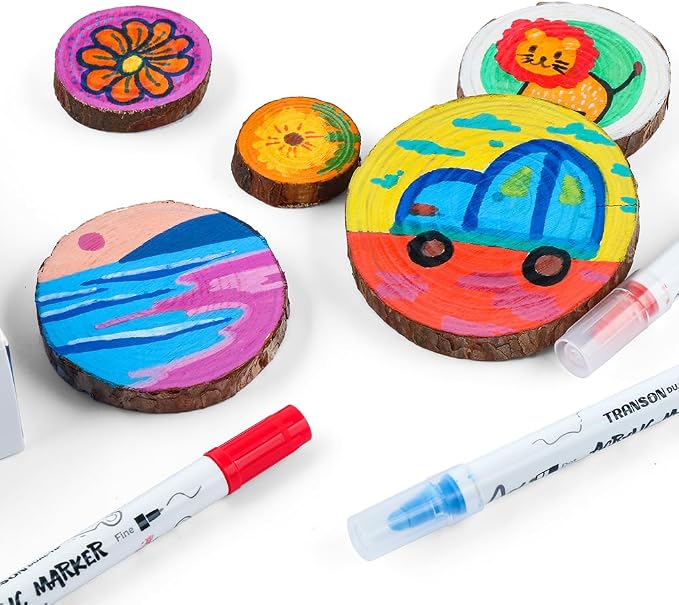 TRANSON 24 Color Bold and Fine Dual-tip Acrylic Paint Pen Set - Image 5