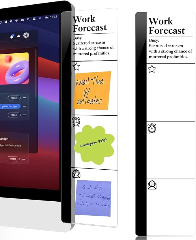 Computer Monitor Memo Board Work Forecast Logo Decor Monitor Message Board by HTBIG