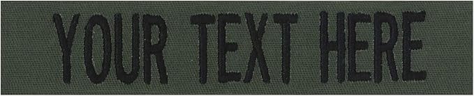 Custom Uniform Name Tapes Solid Colors. Olive Drab Fabric, 3.5 Inch Hook by NORTHERNSAFARI