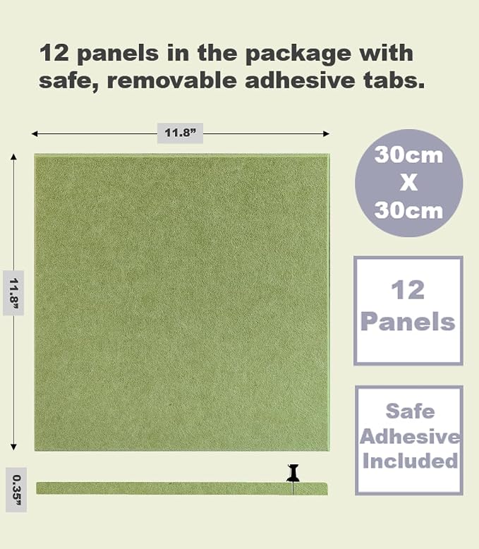 DECORITA Felt Wall Tiles | Large Cork Board Alternative | Aesthetic Felt - Image 3