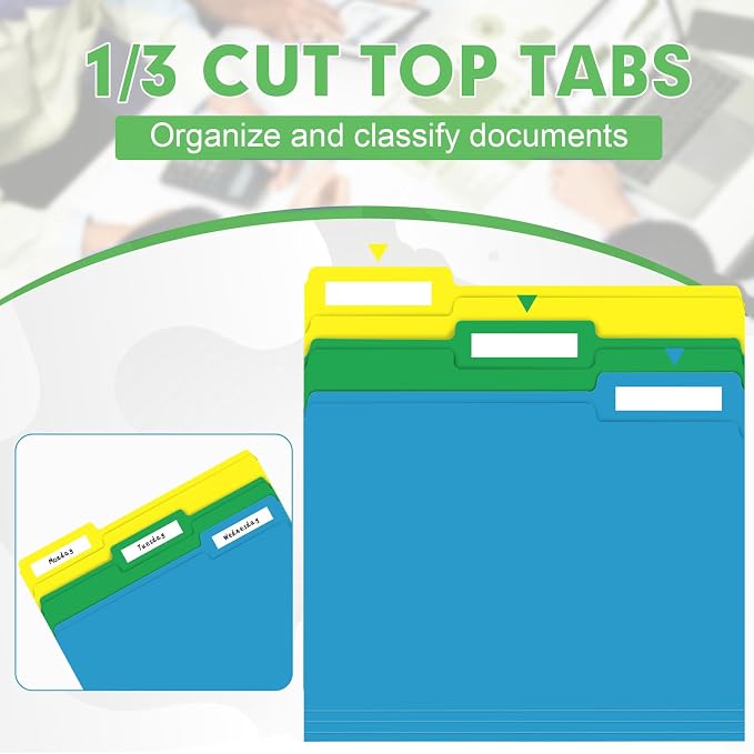File Folder, HERKKA 120 Pack 1/3 Cut Tab File Folders, Colored File Folders - Image 3