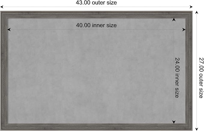 Amanti Art Grey Framed Magnetic Board 27x43 Large Vision Board - Image 3