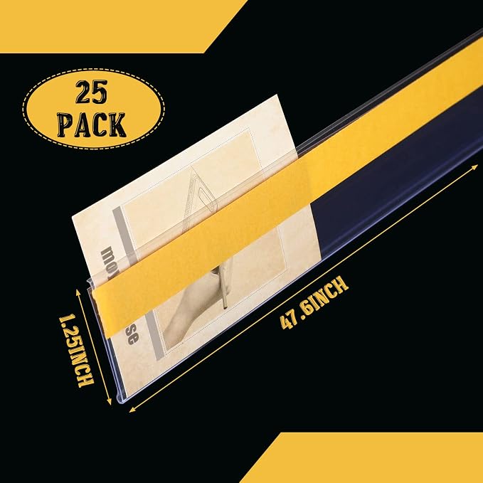 Fainne 25 Pcs Shelf Label Strips 1.25''H x 48 L Self Adhesive Shelf Label - Image 2