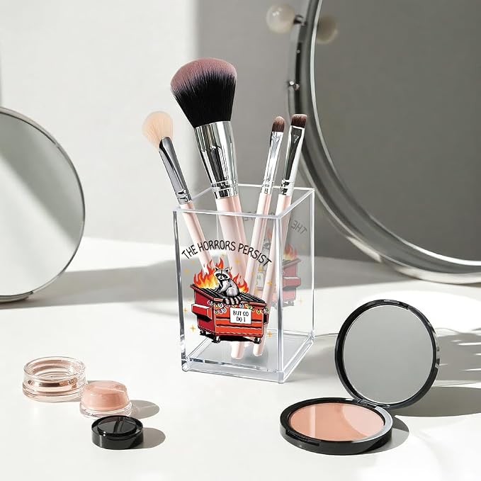 Vgrti The Horrors Persist But So Do I Acrylic Cosmetic Pencil Pen Holder Cup - Image 3