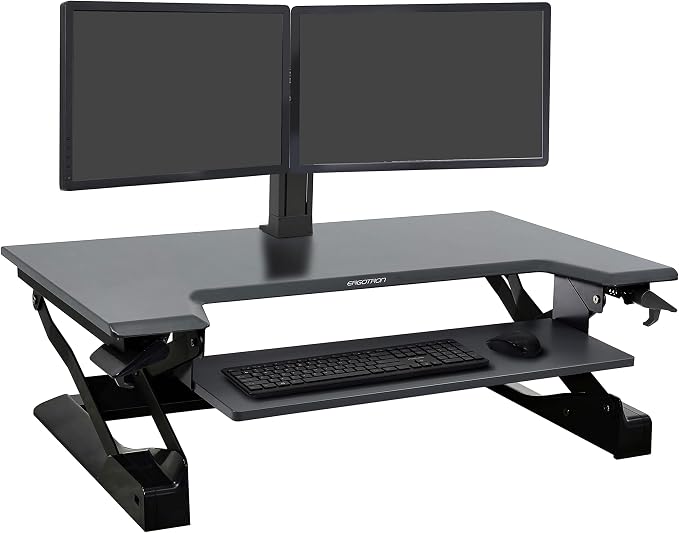 Ergotron – WorkFit-TL Standing Desk Converter, Dual Monitor Sit Stand Desk Riser - Image 7