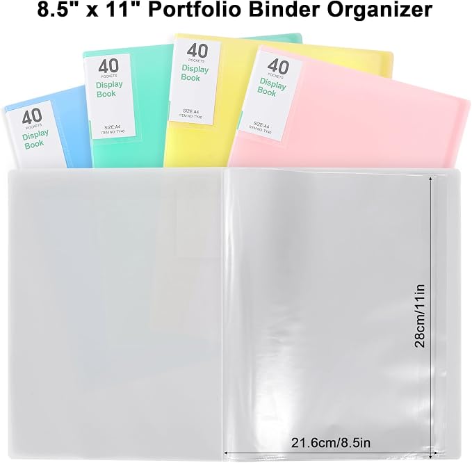 Phyxin 40-Pocket Portfolio Binder Organizer, Binder Sheet Protectors 8.5" x 11" - Image 3