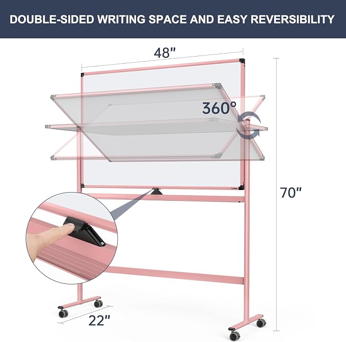 Mobile Whiteboard, 48x32 Inches Dry Erase Board - Image 3